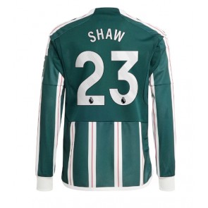 Manchester United Luke Shaw #23 Replika Udebanetrøje 2023-24 Langærmet